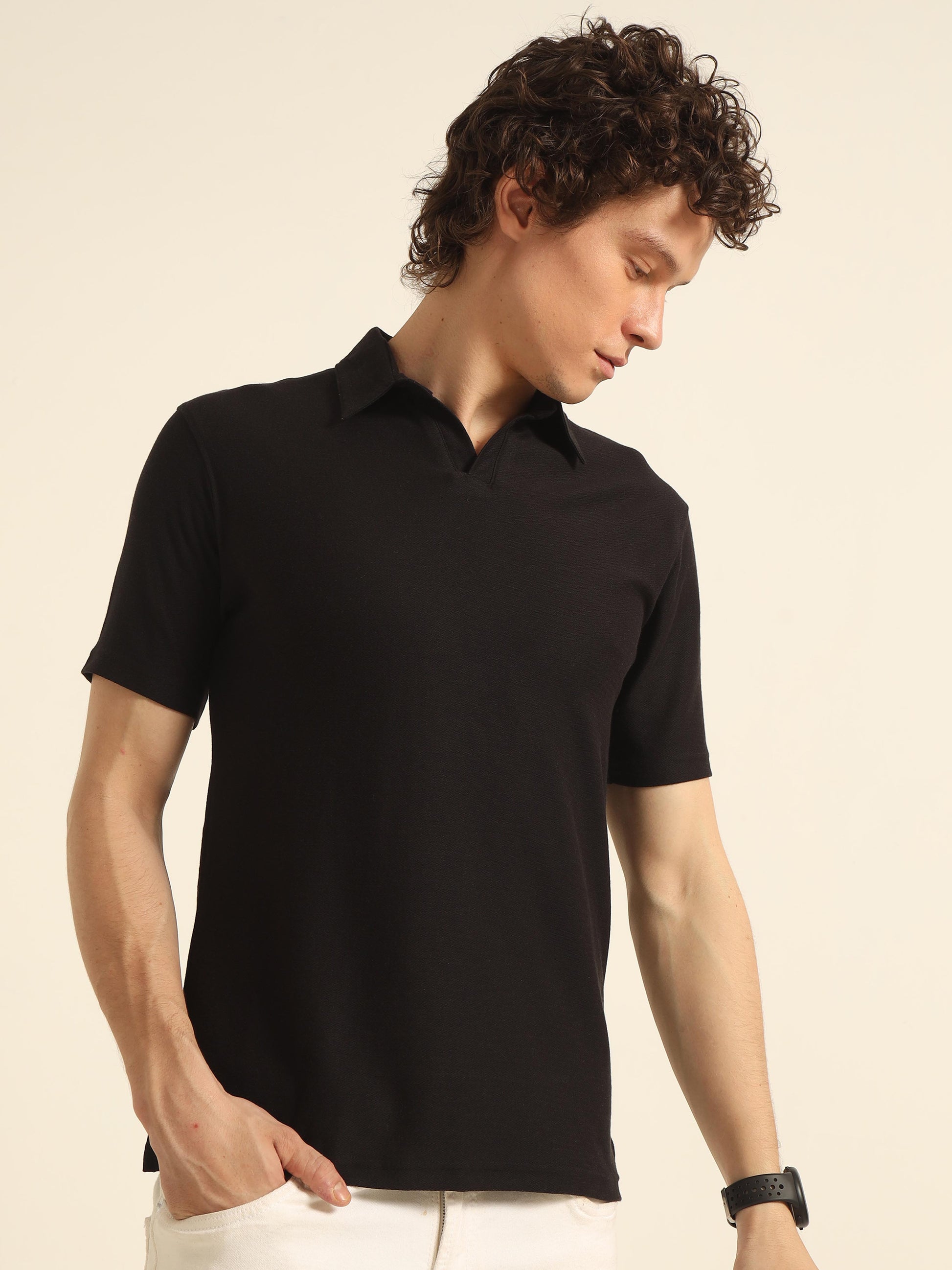 Black Polo T Shirt For Men
