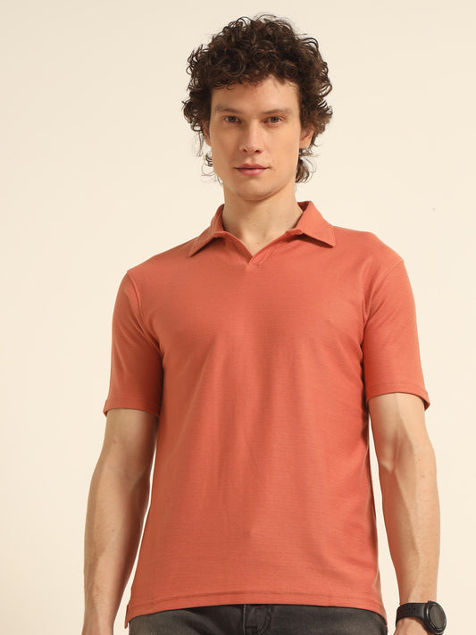 Orange  Polo T  Shirt For Men