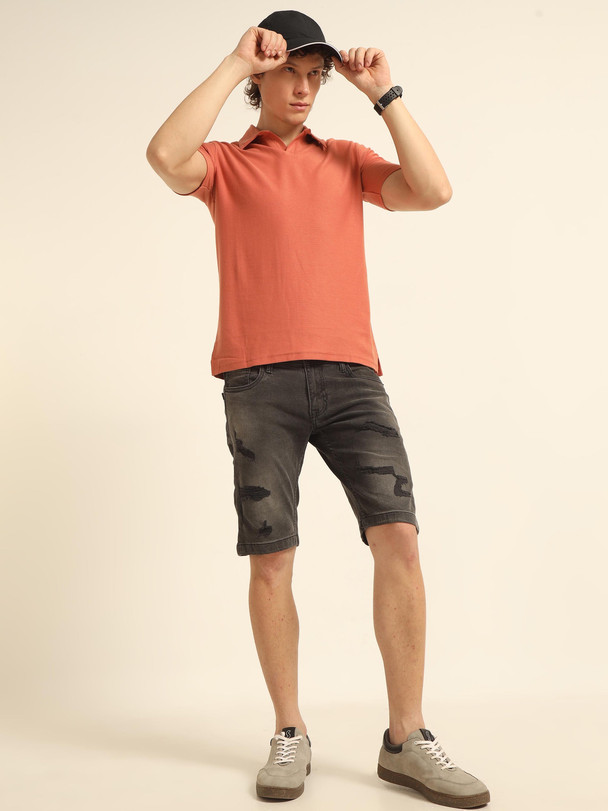 Orange  Polo T  Shirt For Men