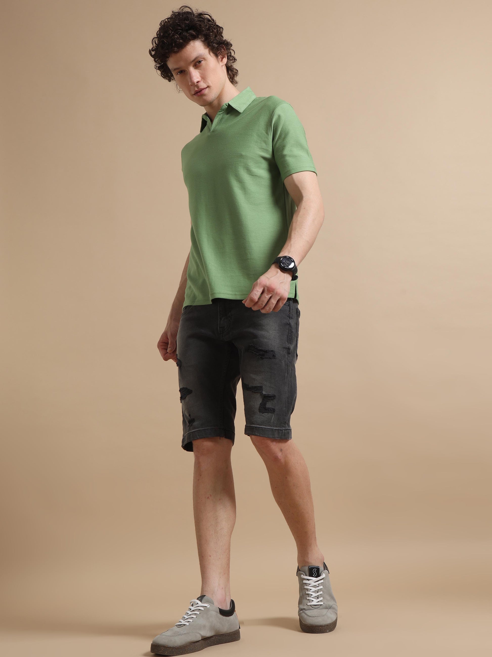 Green  Polo T  Shirt For Men