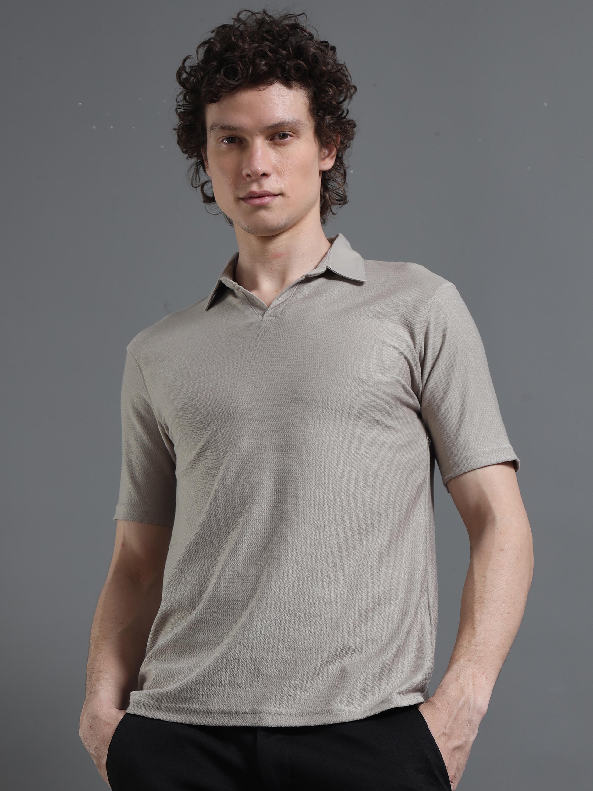 Grey Polo T Shirt for Men