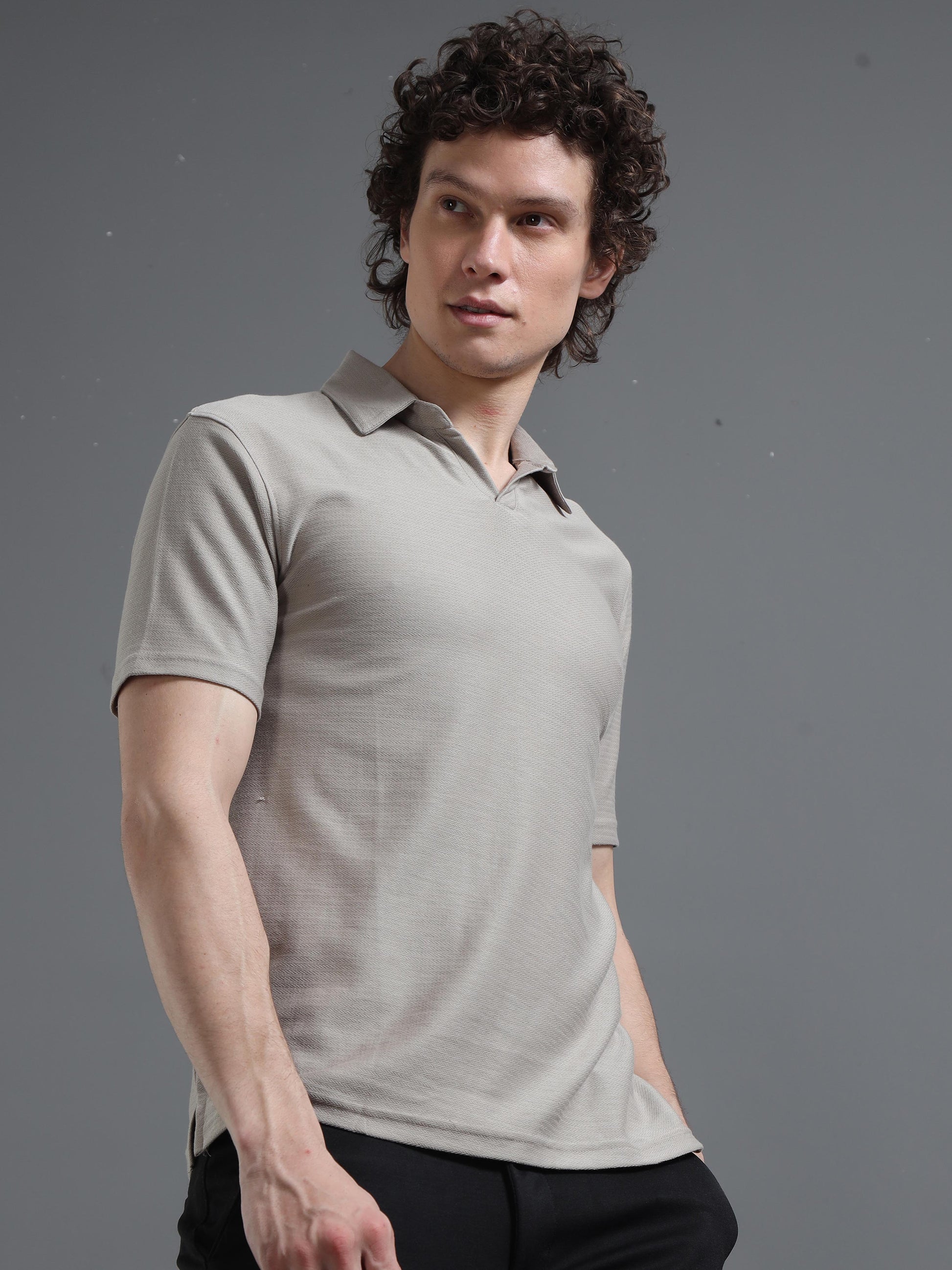 Grey Polo T Shirt for Men