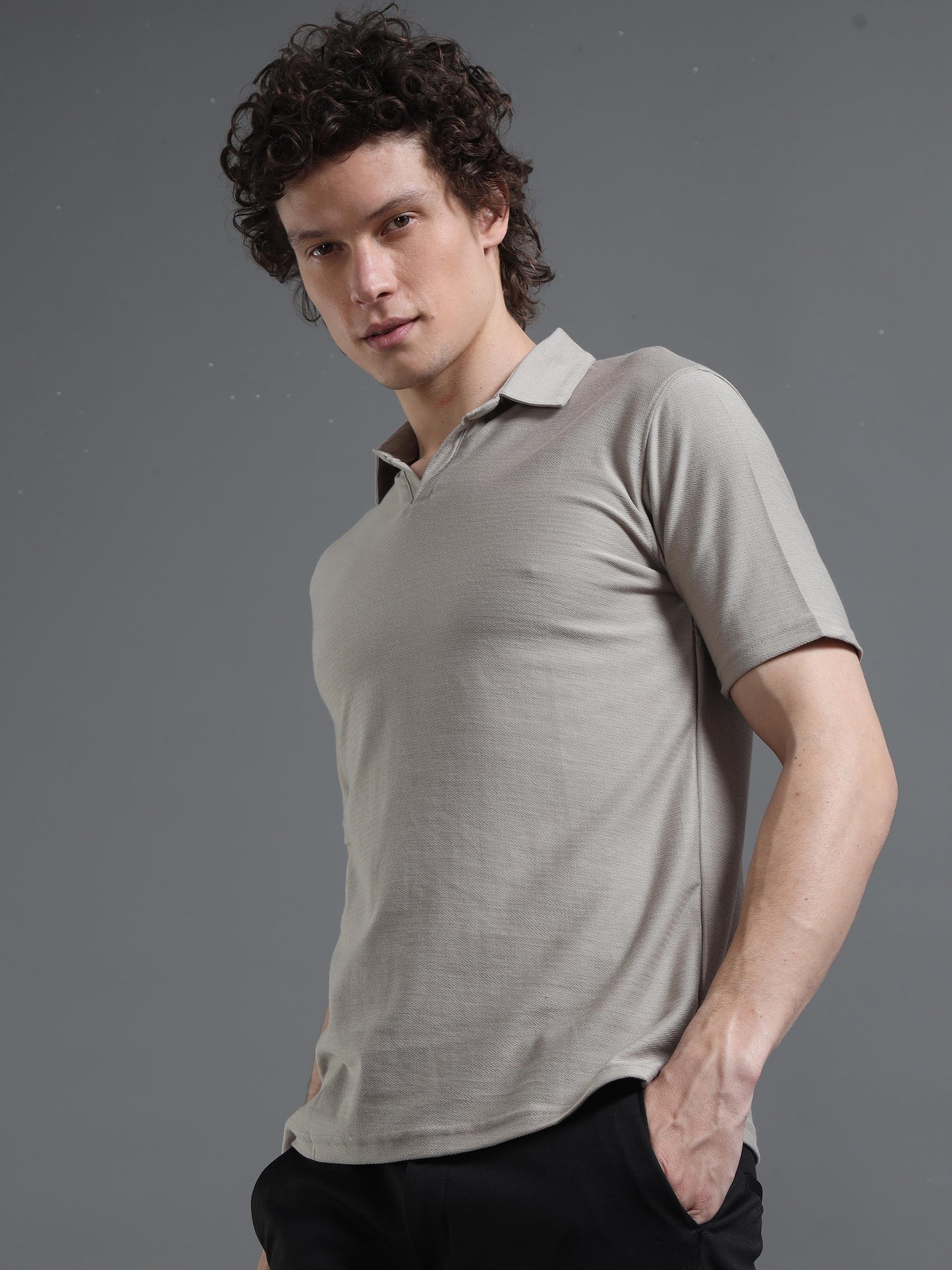 Grey Polo T Shirt for Men