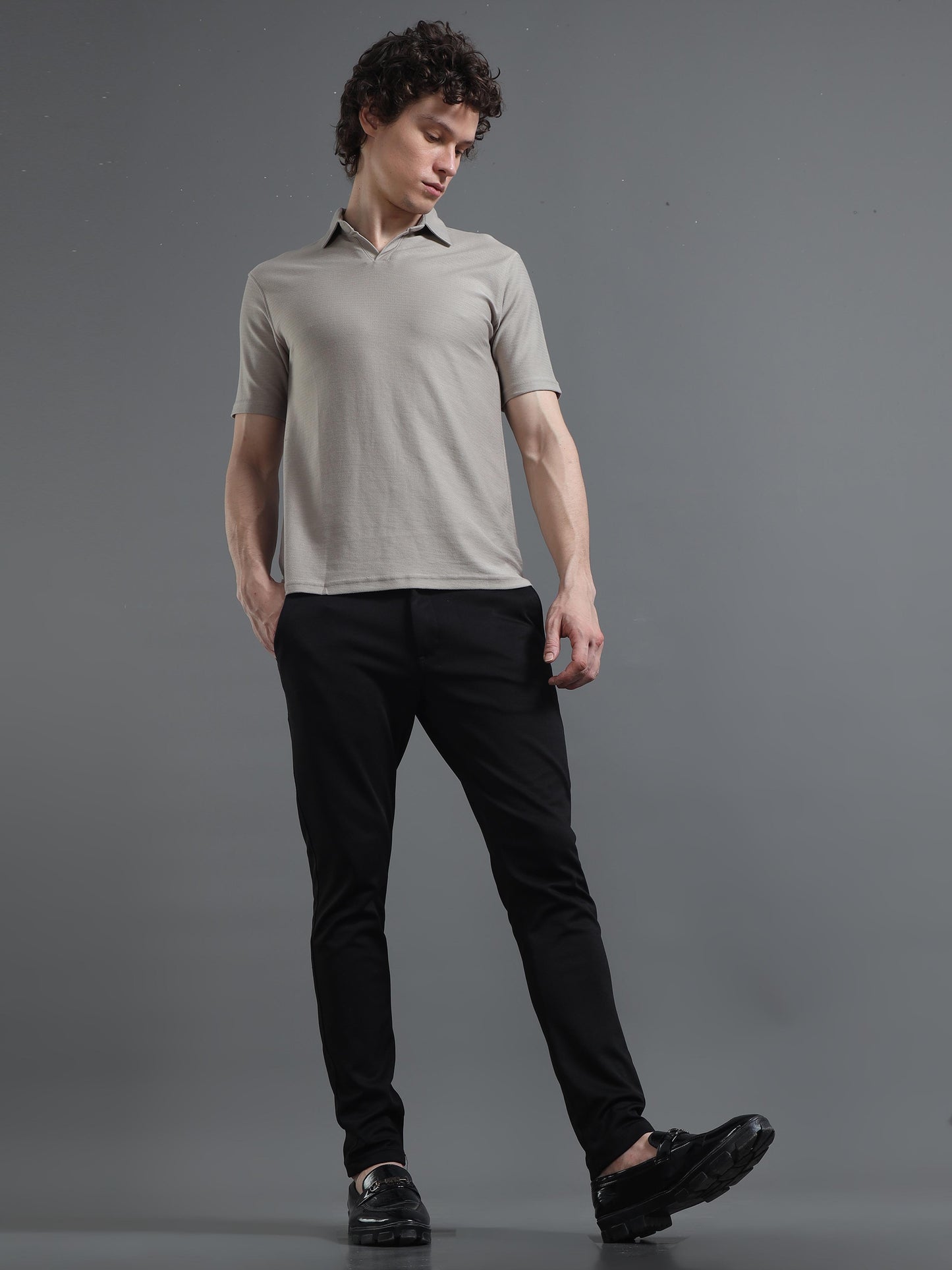 Grey Polo T Shirt for Men