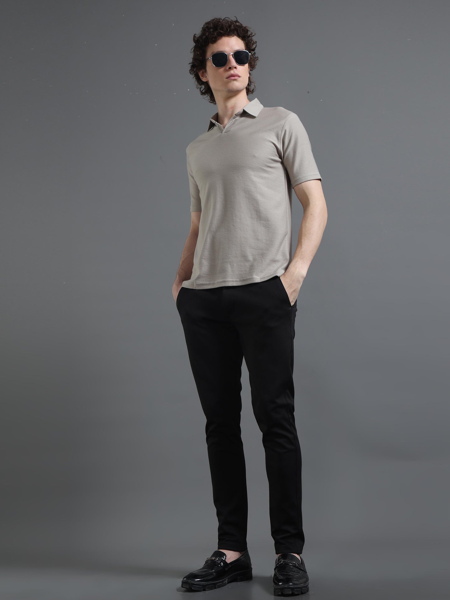 Grey Polo T Shirt for Men
