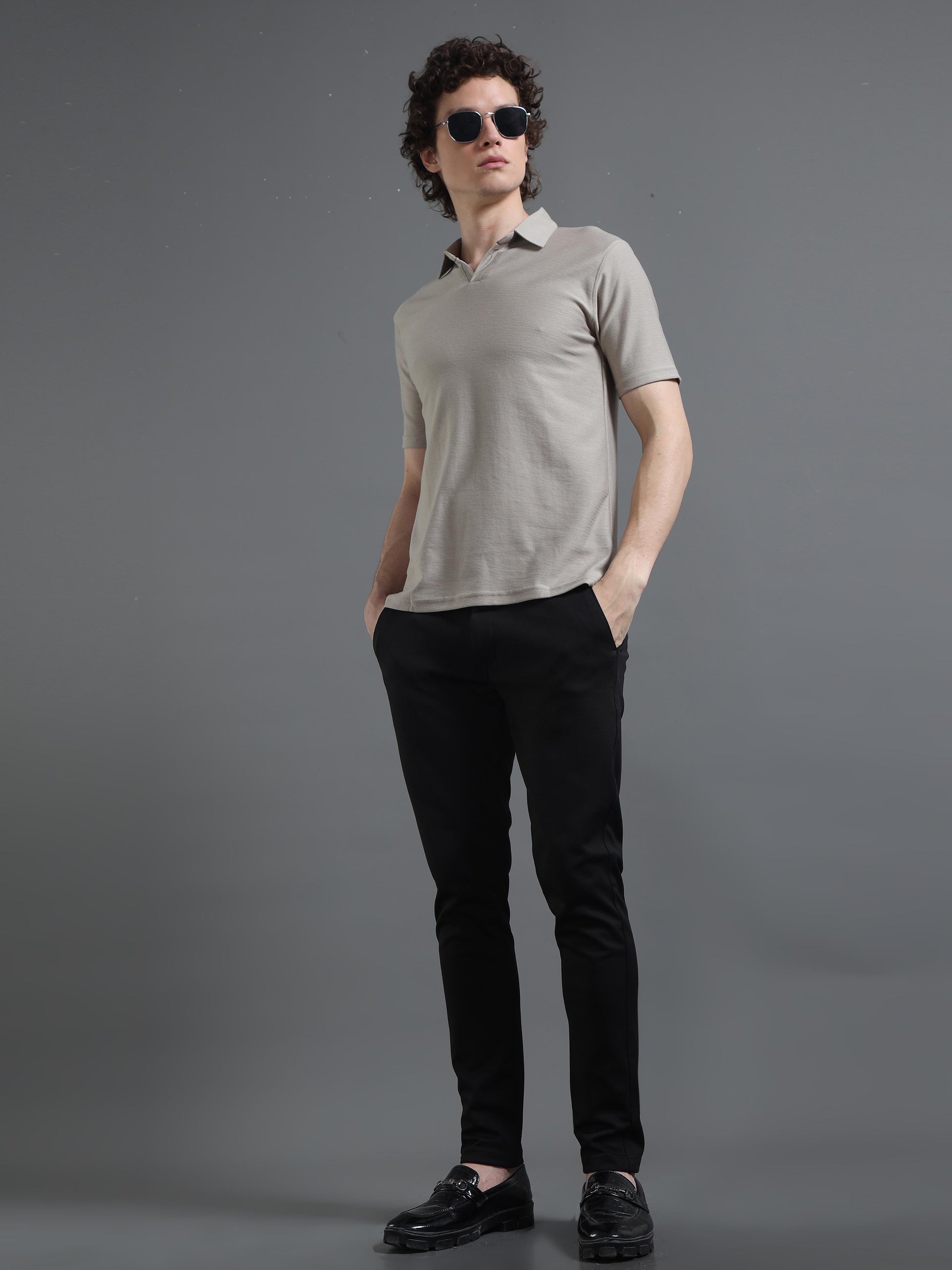 Grey Polo T Shirt for Men