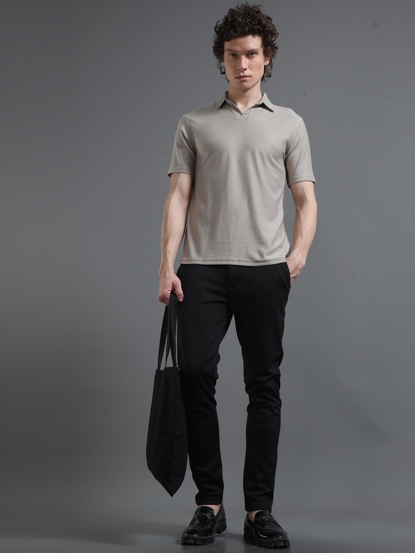 Grey Polo T Shirt for Men