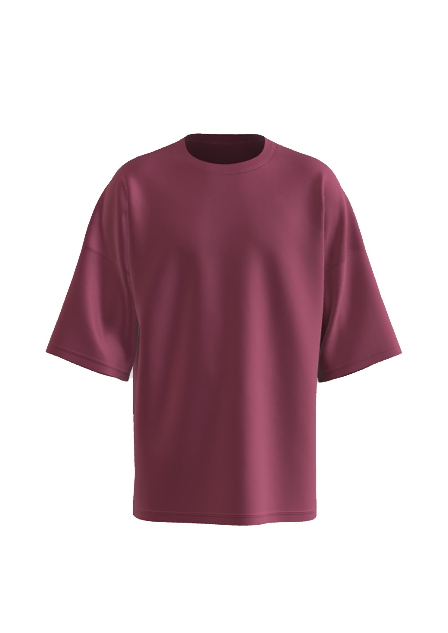 Burgandy Oversized Solid Cotton T-Shirt
