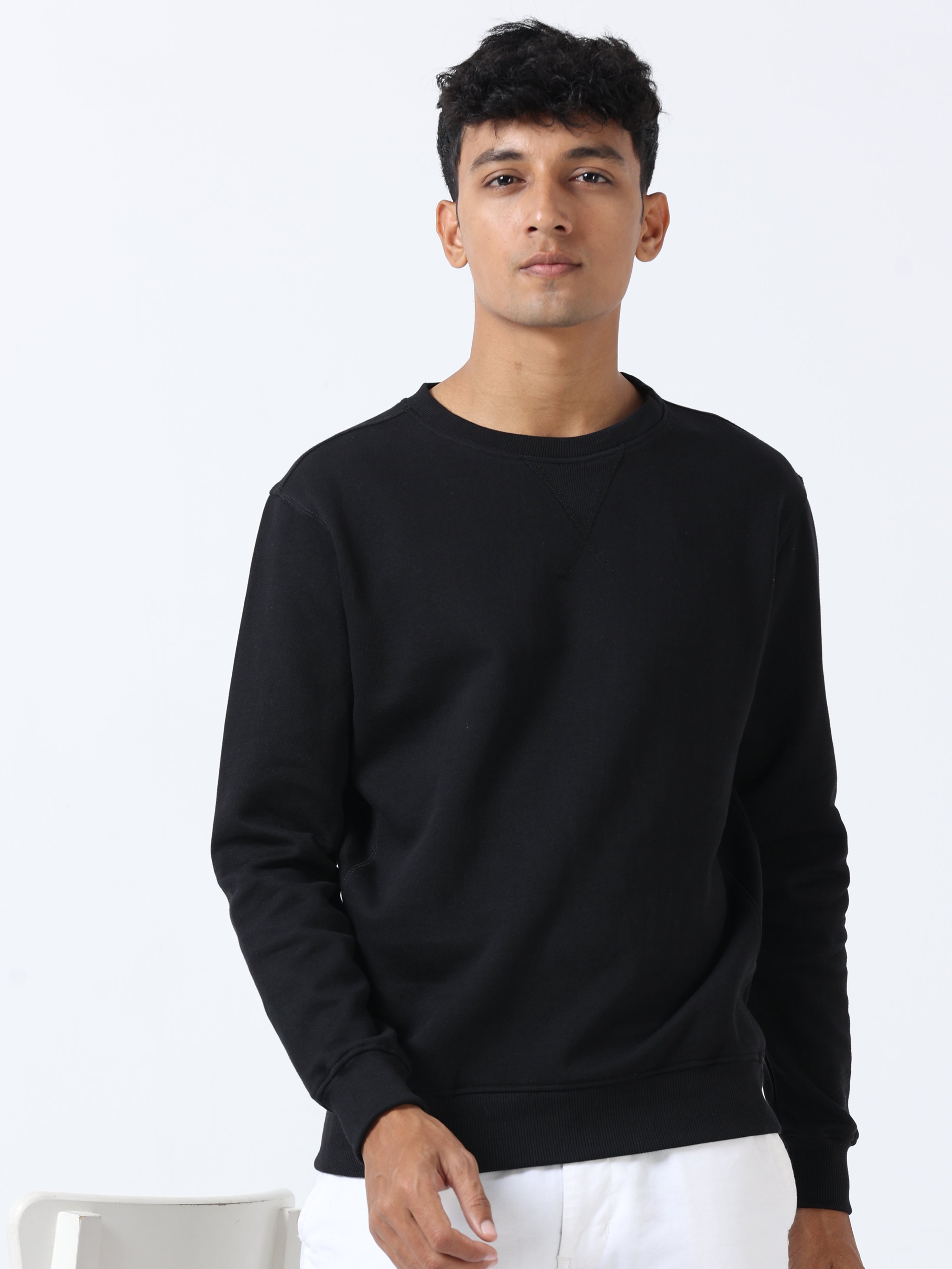 Buy Black Sweatshirt Mens Solid Online In India