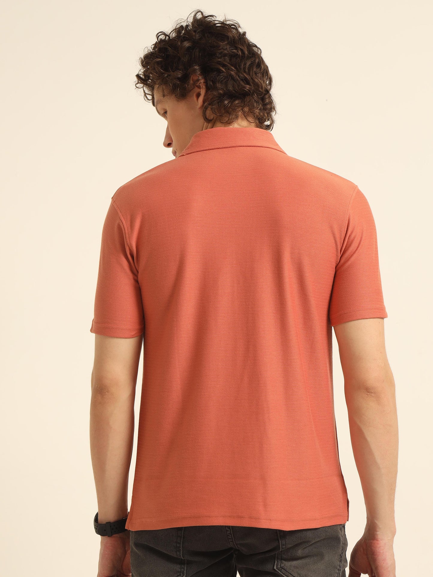 Orange  Polo T  Shirt For Men