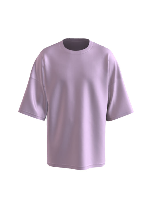 Lavender Oversized Solid Cotton T-Shirt