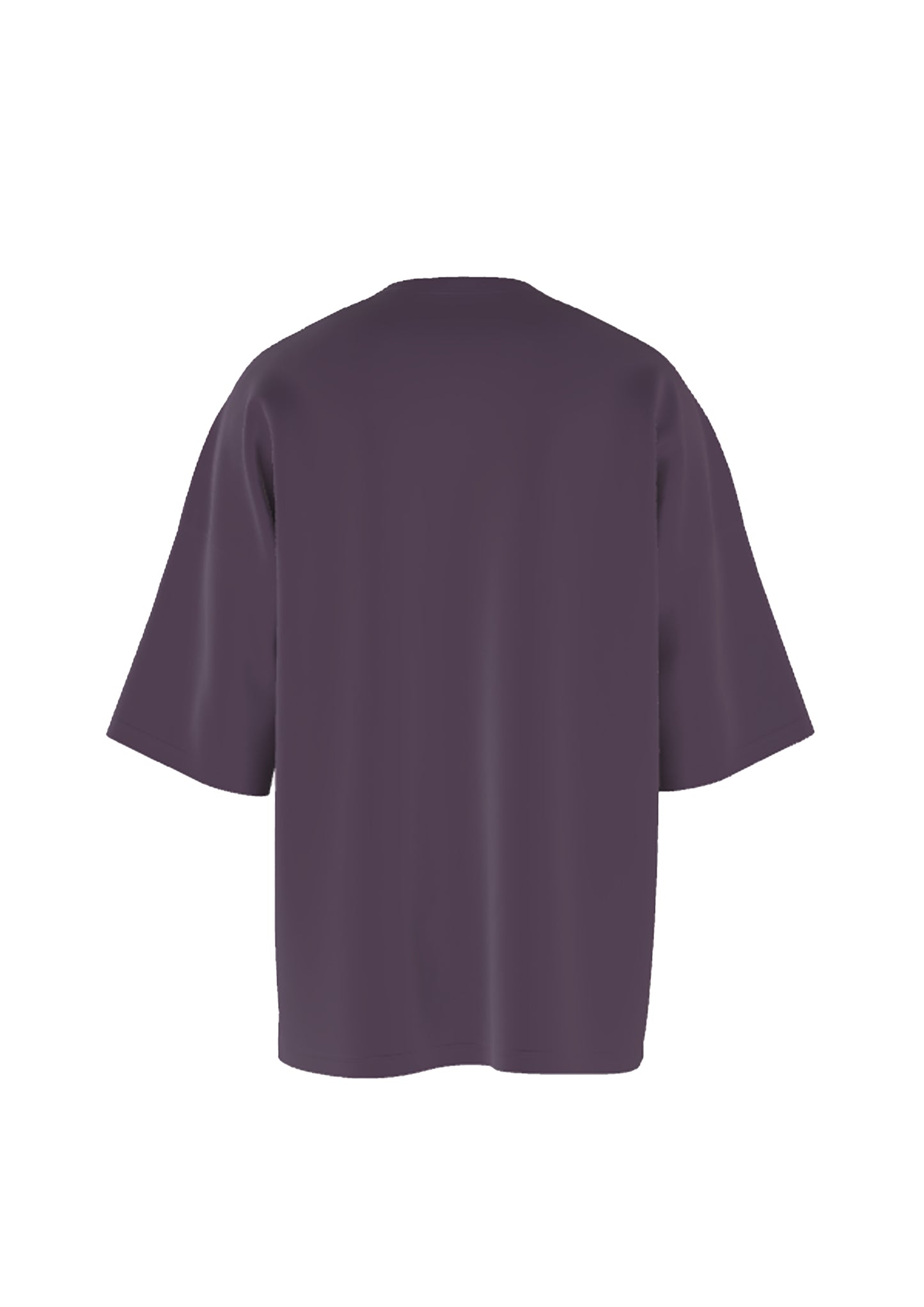 Grey purple Oversized Solid Cotton T-Shirt