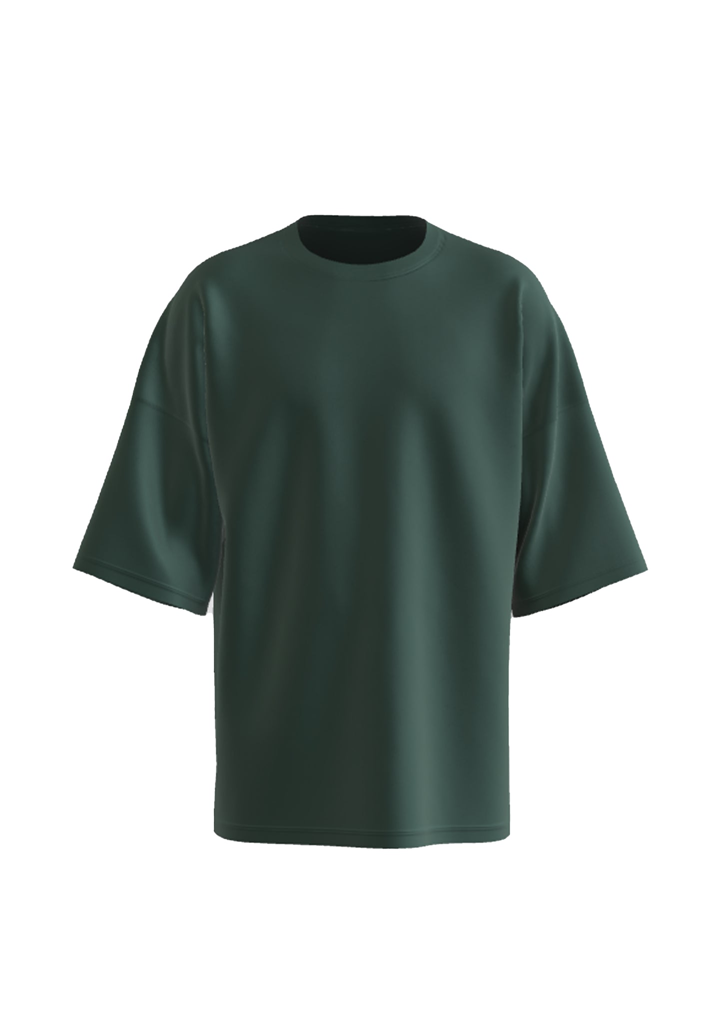 Pine Green Oversized Solid Cotton T-Shirt